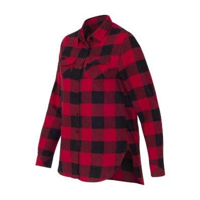 Burnside Womens Yarn-Dyed Long Sleeve Flannel Shirt (5210) -Red/Black -S