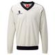 Surridge Boys Junior Fleece Lined Sweater Sports / Cricket (LB) (White/ Navy trim)