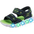 Skechers HYPNO-SPLASH, Boy's Open Toe Sandals, Black (Black Synthetic/Blue & Lime Trim Bblm), 9.5 Child UK (27 EU)