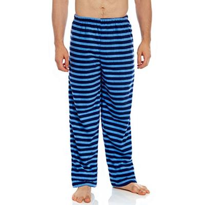 Leveret Men's Fleece Sleep Pants Blue & Navy Small
