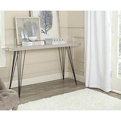 Safavieh Home Collection Wolcott Mid-Century Modern Taupe and Black Console Table