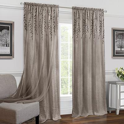 Achim Home Furnishings Willow Rod Pocket Window Curtain Panel 42" x 63" Toffee