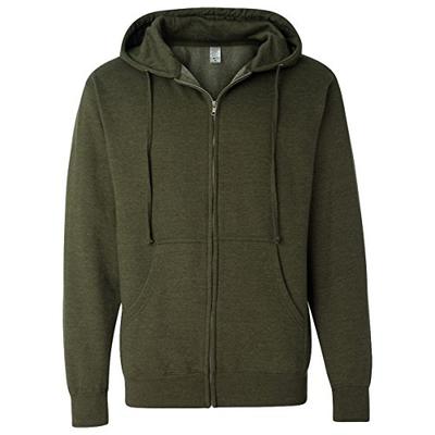 Independent Trading Co. Midweight Zip Hood Sweatshirt SS4500Z-ArmyHth-SM