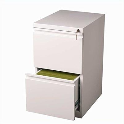 Hirsh 20 in Deep 2 Drawer Mobile File Cabinet in White