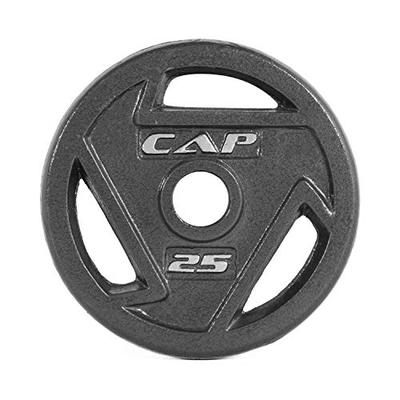CAP Barbell 2-Inch Olympic Grip Weights, Single, Black, Various Sizes