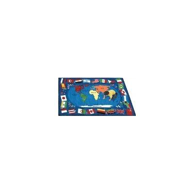 Joy Carpets Kid Essentials Geography & Environment Flags of The World Rug, Multicolored, 5'4" x 7'8"