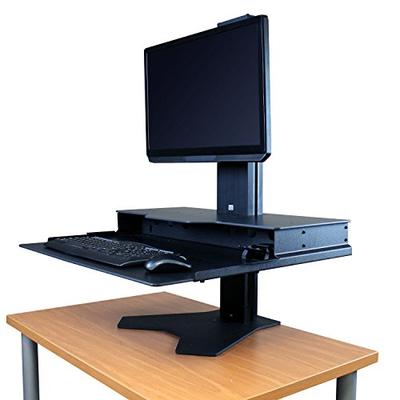 RightAngle HHBSMS2428BB Standing Desk Converter - Height Adjustable Sit Stand Desk Riser Single Moni