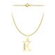 CARISSIMA Gold Women's 9 ct Yellow Gold Cubic Zirconia 10 x 12 mm Initial K Pendant on 9 ct Yellow Gold 0.4 mm Prince of Wales Chain Necklace of Length 46 cm/18 Inch