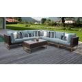 Amalfi 8 Piece Outdoor Wicker Patio Furniture Set 08a in Spa - TK Classics Amalfi-08A-Gld-Spa