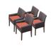 4 Venice Dining Chairs w/ Arms in Tangerine - TK Classics Tkc099B-Dc-2X-C-Tangerine