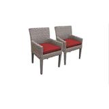 2 Monterey Dining Chairs w/ Arms in Terracotta - TK Classics Monterey-Tkc297B-Dc-C-Terracotta