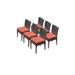 6 Belle Armless Dining Chairs in Tangerine - TK Classics Belle-Tkc090B-Adc-3X-C-Tangerine