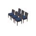 6 Barbados Armless Dining Chairs in Navy - TK Classics Barbados-Tkc090B-Adc-3X-C-Navy