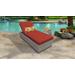 Monterey Chaise Outdoor Wicker Patio Furniture w/ Side Table in Terracotta - TK Classics Monterey-1X-St-Terracotta