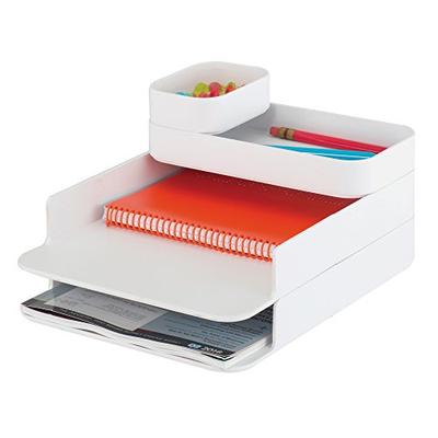 Safco Products 3285WH Stacking Plastic Desktop Sorter Set, White