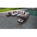 Amalfi 12 Piece Outdoor Wicker Patio Furniture Set 12h in Grey - TK Classics Amalfi-12H-Gld-Grey