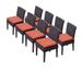 8 Venice Armless Dining Chairs in Tangerine - TK Classics Tkc094B-Adc-4X-C-Tangerine