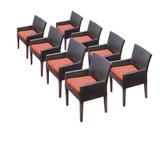 8 Napa Dining Chairs w/ Arms in Tangerine - TK Classics Tkc097B-Dc-4X-C-Tangerine