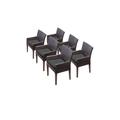 6 Barbados Dining Chairs w/ Arms in Black - TK Classics Barbados-Tkc097B-Dc-3X-C-Black