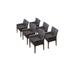 6 Barbados Dining Chairs w/ Arms in Black - TK Classics Barbados-Tkc097B-Dc-3X-C-Black