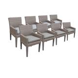 8 Oasis Dining Chairs w/ Arms in Grey - TK Classics Tkc297B-Dc-4X-C-Grey