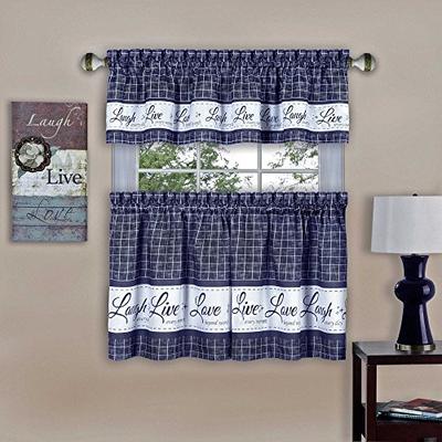 Achim Home Furnishings Achim Home Imports Live, Love, Laugh Window Curtain Tier Pair and Valance Set