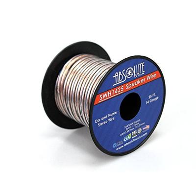 Absolute USA SWH1425 14 Gauge Car Home Audio Speaker Wire Cable Spool 25'