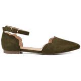 Brinley Co. Womens Scalloped Ankle Strap Flat Olive, 8 Regular US screenshot. Shoes directory of Clothing & Accessories.