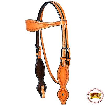 HILASON Western American Leather Horse Bridle Headstall TAN Hand Tool Border