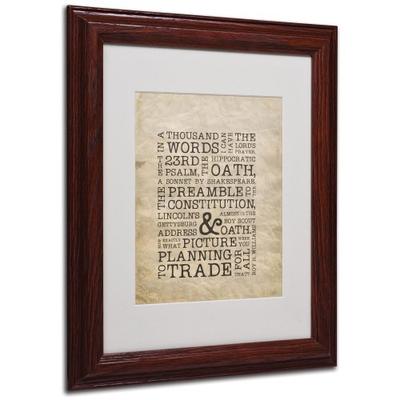 Thousand Words by Megan Romo with Wood Frame Artwork, 11 by 14-Inch