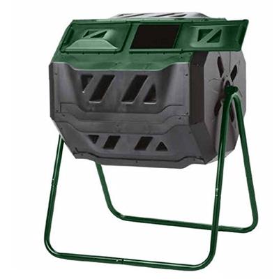 Exaco Trading Company Exaco Mr.Spin Compost Tumbler - 160 Liters / 43 Gallon, Dual Chamber Composter