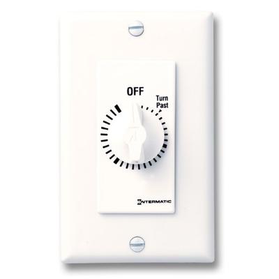 Intermatic FD4HW 4-Hour Spring-Loaded Wall Timer for Lights and Fans, White
