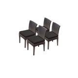 4 Barbados Armless Dining Chairs in Black - TK Classics Barbados-Tkc090B-Adc-2X-C-Black