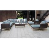 Amalfi 13 Piece Outdoor Wicker Patio Furniture Set 13a in Spa - TK Classics Amalfi-13A-Gld-Spa