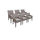 6 Monterey Dining Chairs w/ Arms in Grey - TK Classics Monterey-Tkc297B-Dc-3X-C