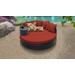 Belle Circular Sun Bed - Outdoor Wicker Patio Furniture in Terracotta - TK Classics Belle-Sun-Bed-Terracotta