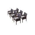 6 Barbados Dining Chairs w/ Arms in Grey - TK Classics Barbados-Tkc097B-Dc-3X-C-Grey