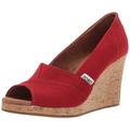 TOMS WOMEN CLASSIC WEDGE Red Crosshatch UK9