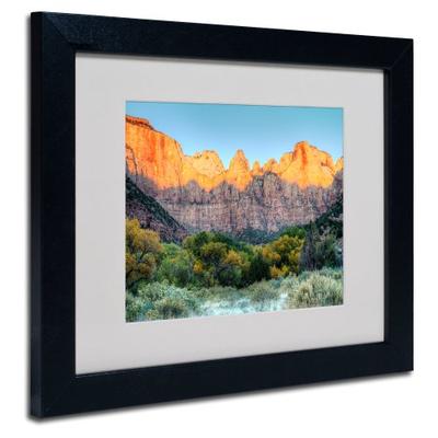 Zion Sunrise by Pierre Leclerc Canvas Wall Artwork, Black Frame, 11 by 14-Inch