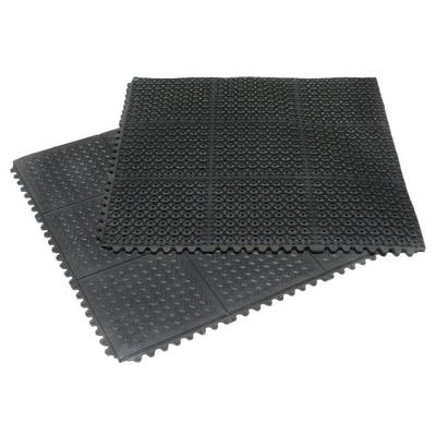 Rubber-Cal "Revolution Diamond-Plate Interlocking Rubber Floor - 5/8 x 36 x 36-inch Rubber Tiles - B