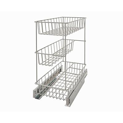 ClosetMaid 32105 Premium Wide 3-Tier Compact Kitchen Cabinet Pull-Out Basket, 8.75-Inch