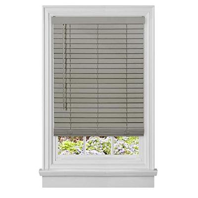 Achim Home Furnishings Cordless GII Madera Falsa 2" Faux Wood Plantation Blind 27" x 64", Grey
