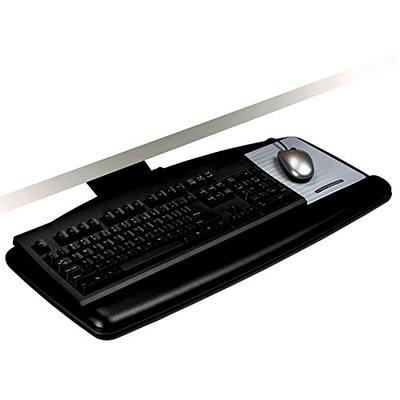 3M Keyboard Tray with Sturdy Wood Platform, Just Lift to Adjust Height and Tilt for Comfort, Swivels