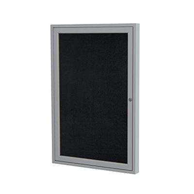 Ghent 36"x30" 1-Door indoor Enclosed Recycled Rubber Bulletin Board, Shatter Resistant, with Lock, S