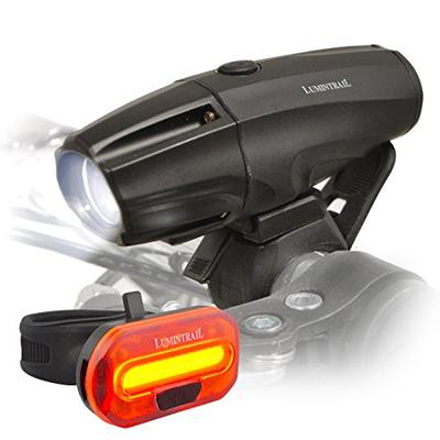 USB Rechargeable 1000 Lumen Bike Headlight Tail Light Set Water Resistant Commuter Safety LED