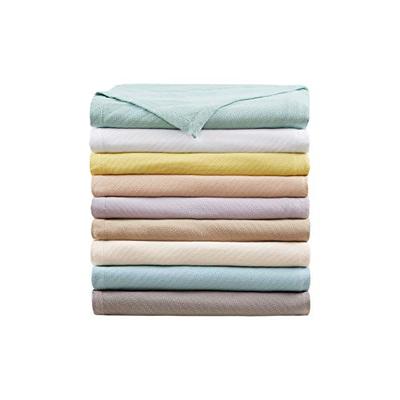 Madison Park Liquid Cotton Luxury Blanket White 90x90 Full/Queen Size Premium Soft Cozy 100% Ring Sp