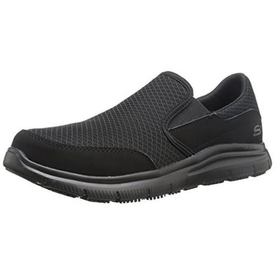 Skechers Men's Black Flex Advantage Slip Resistant Mcallen Slip On - 7 D(M) US