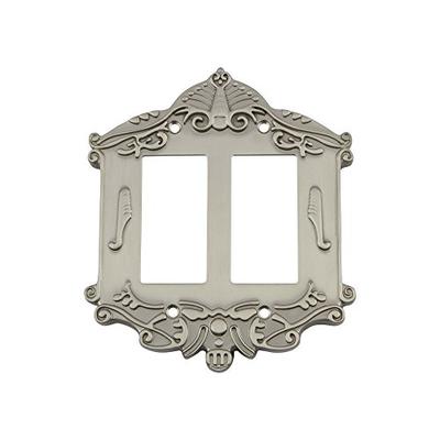 Nostalgic Warehouse 720014 Victorian Switch Plate with Double Rocker Satin Nickel