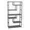 Household Essentials 8090-1 Tall Open Bookcase | Geometric Storage Shelves | Faux Slate Concrete