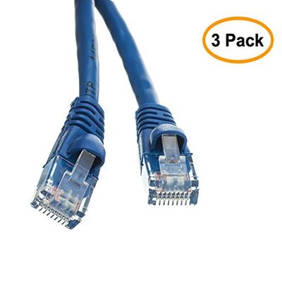eDragon ED740474 Cat5e Ethernet Patch Cable, Snagless/Molded Boot, 25', Blue, 3 Piece